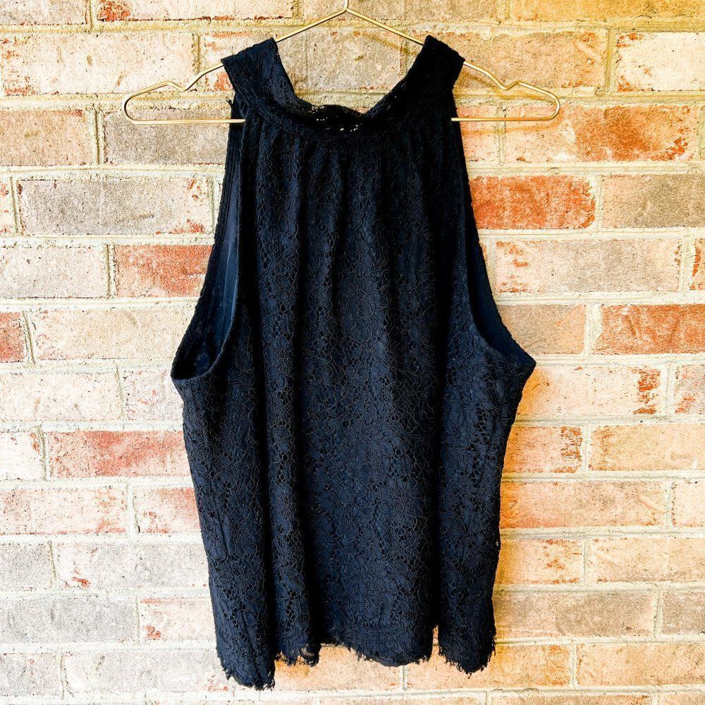 J. Crew Black Eyelash Lace Sleeveless Tie Neck Holiday Top AG853